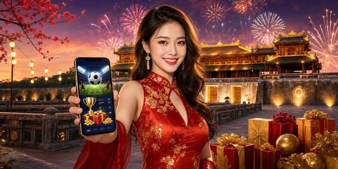 Người dùng đặt cược bóng đá trên điện thoại tại bãi biển Huế