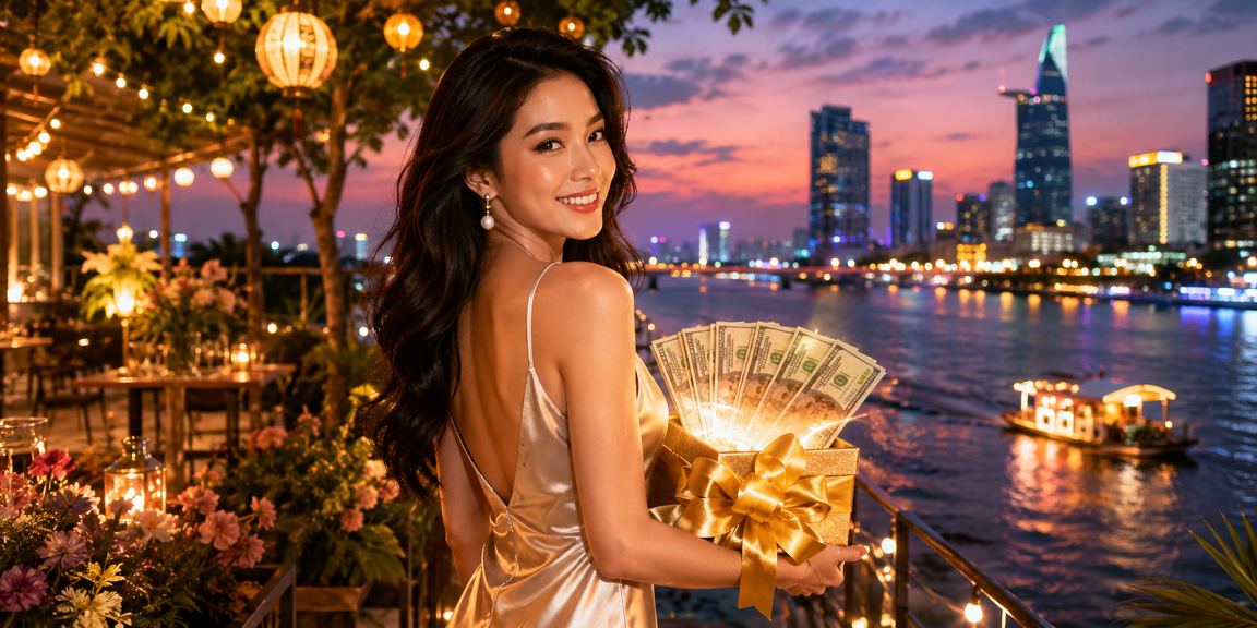 Người dùng Sài Gòn quản lý voucher casino trên điện thoại tại quán cà phê